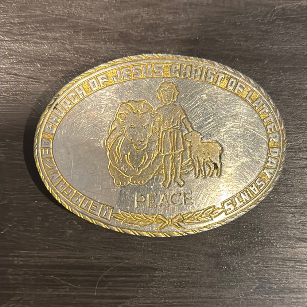 Church of Jesus Christ of Latter Day Saints Oval Belt Buckle